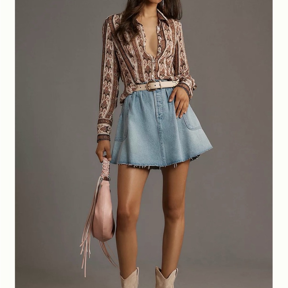 Pilcro Light Blue Denim Mini Skirt from Anthropologie - Picture 4 of 4